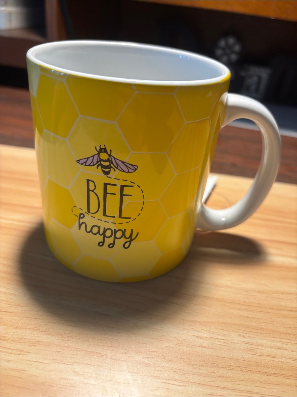 GiftCraft Bee Happy Yellow Ceramic Mug - Picture 6 of 8